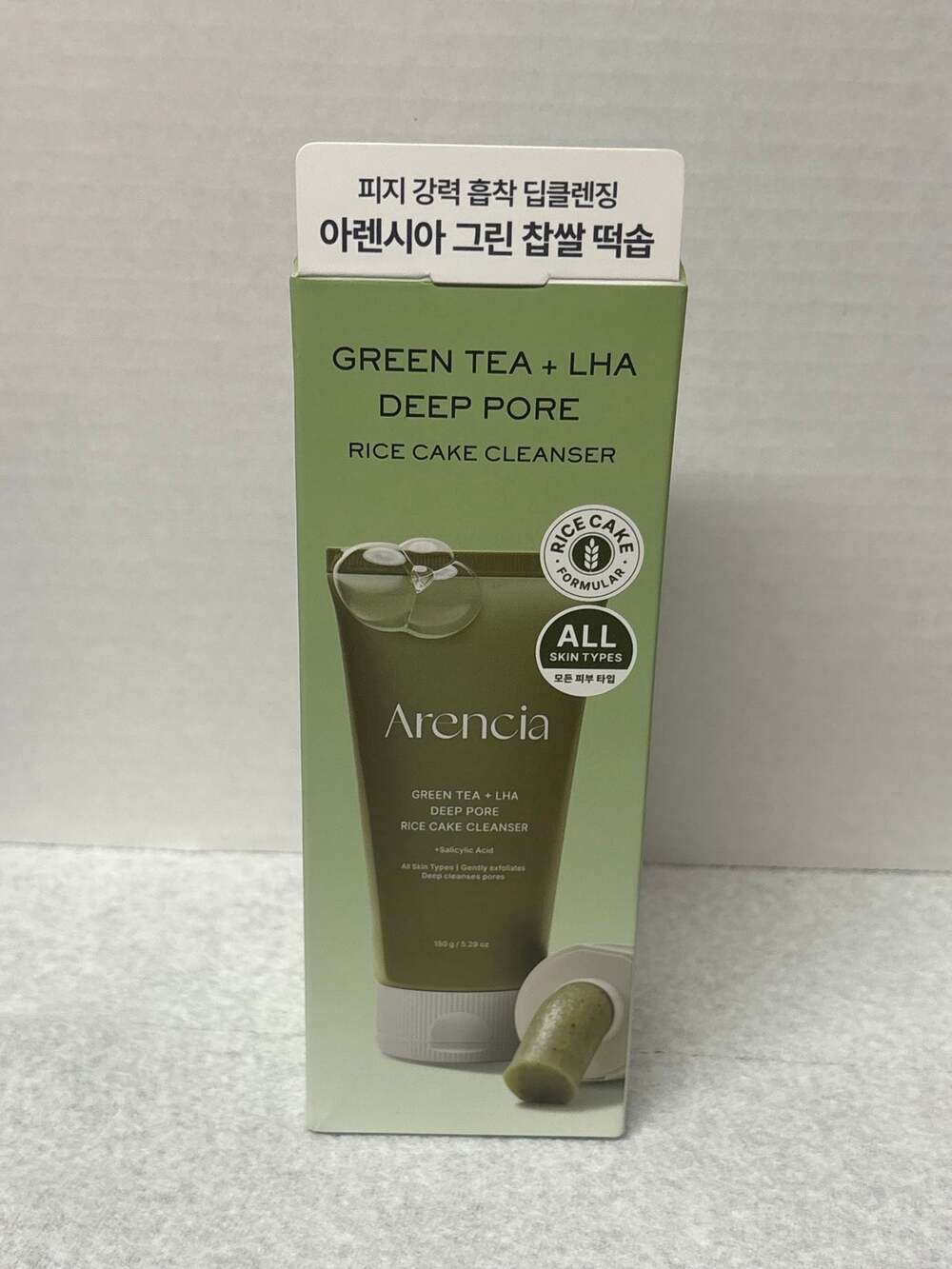 New Arencia Green Tea + LHA Deep Pore Rice Cake Cleanser 150 g / 5.29 oz.